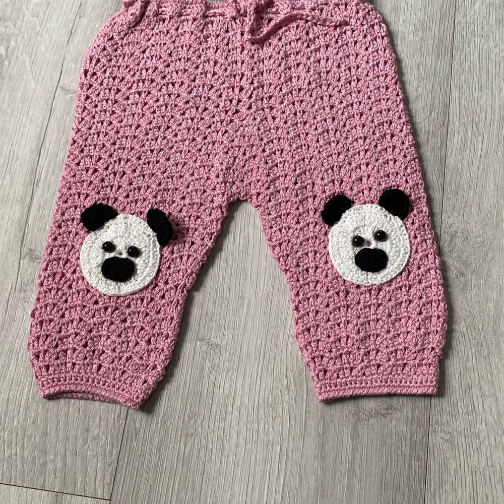Handmade crochet pants.